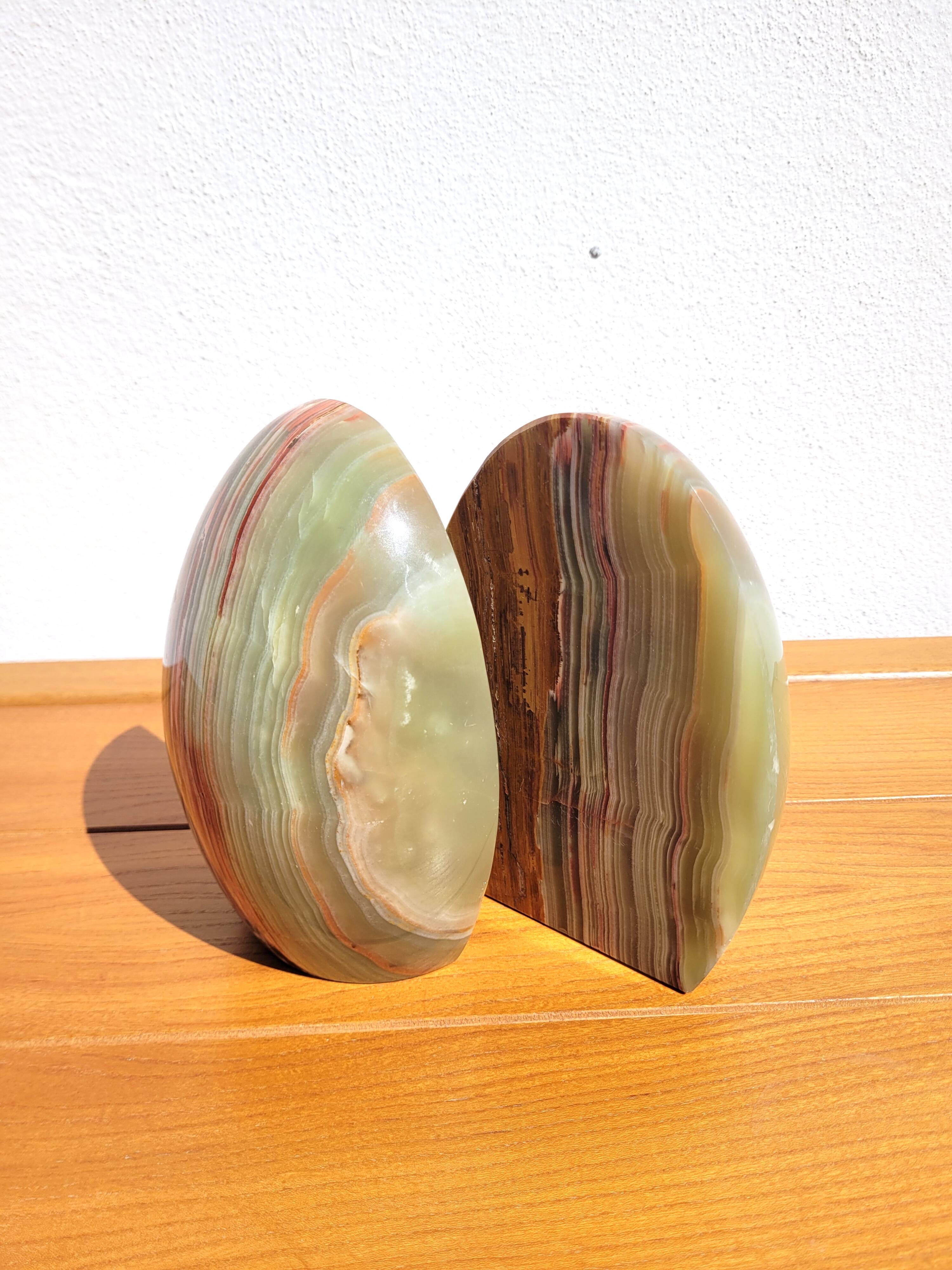 Pair of Onyx stone bookends