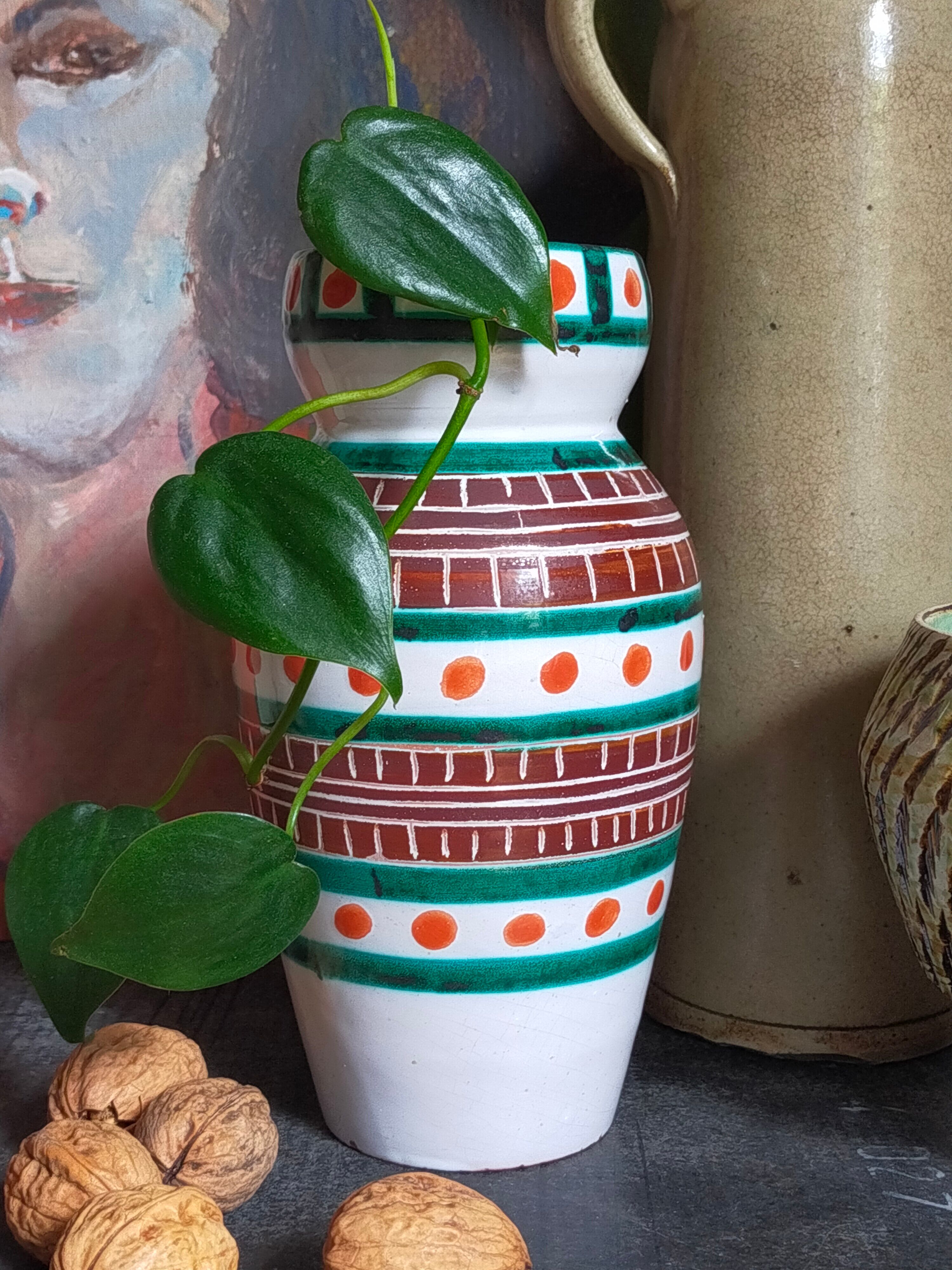 Vintage ceramic vase A. Fazio Vallauris 50s