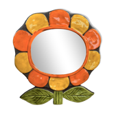 Miroir Fleur Céramique Mithé Espelt Vintage Années 60/70
