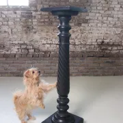 Ebonised wooden column with turned spiral shaft – Napoleon III, 19th c.