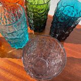 Large multicoloured glasses by Geoffrey Baxter from the 1960s.