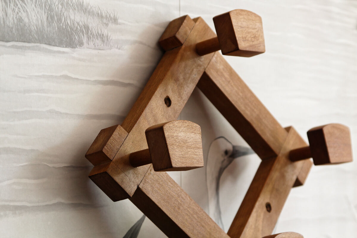 Beech wall coat rack