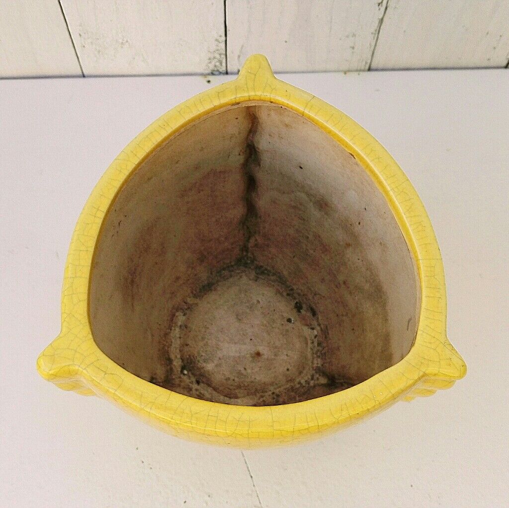 Cache pot en céramique craquelée style art déco