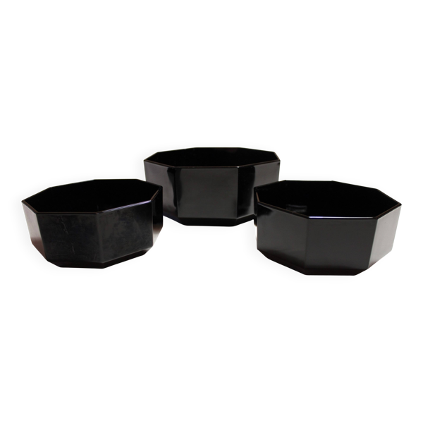 3 plats de service « Octime » Arcoroc noirs