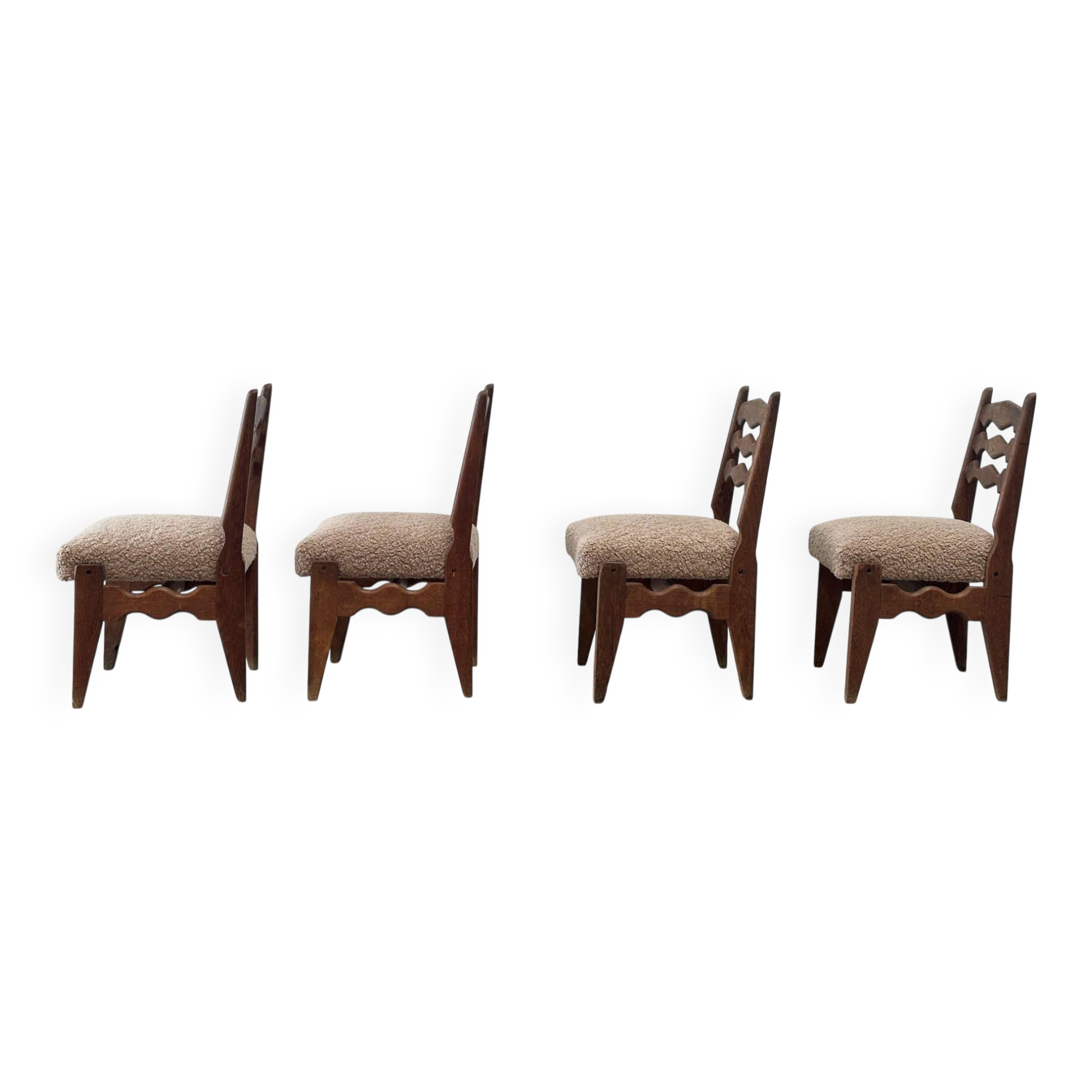 Set of four dining chairs by Guillerme & Chambron