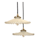 Pair of serrated opaline pendants