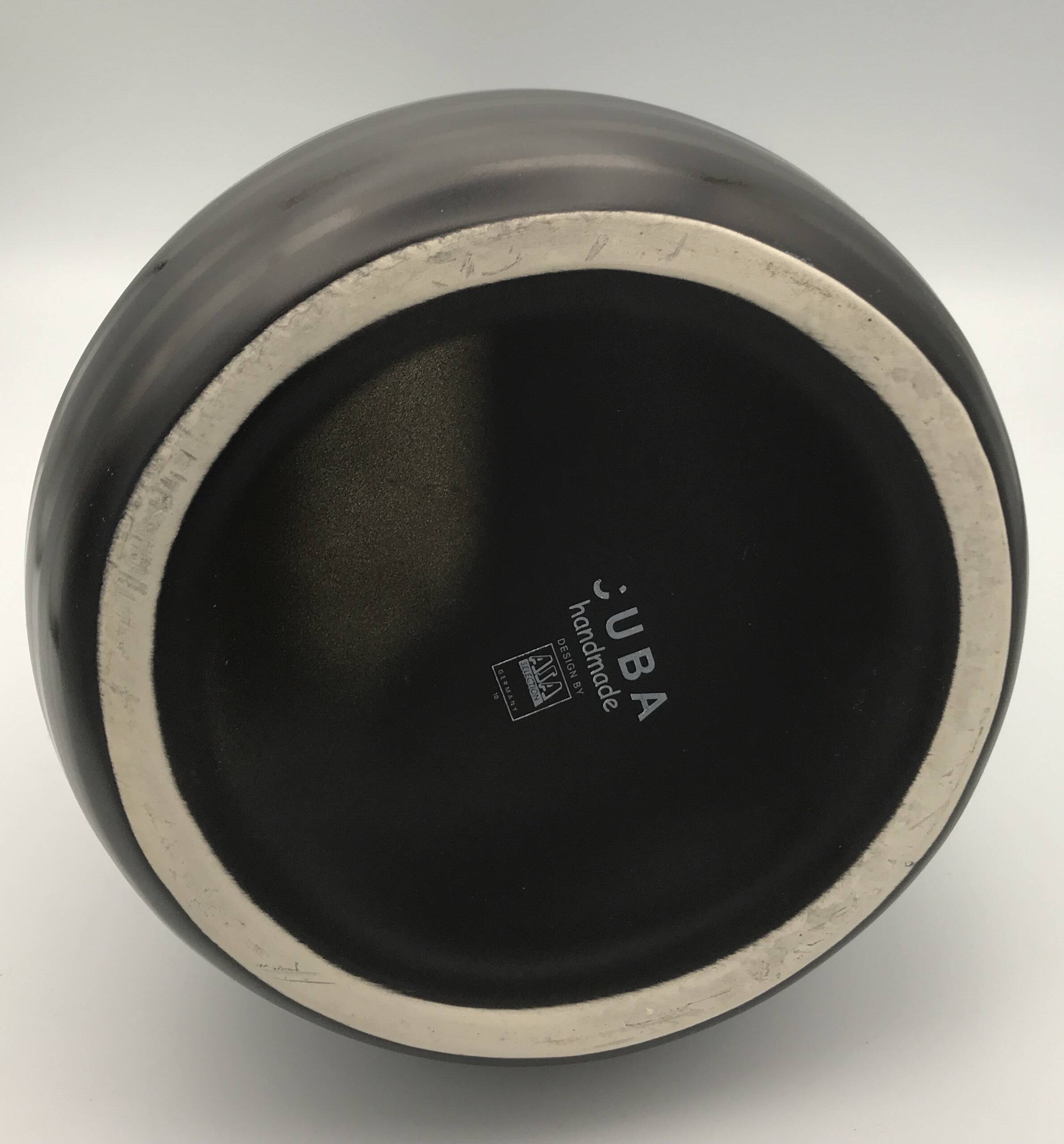 Vase in glazed ceramic with brown and brown striped design by asa sélection