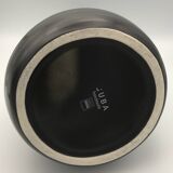 Vase in glazed ceramic with brown and brown striped design by asa sélection