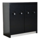 Midcentury Modern Brutalist Highboard Bar Cabinet In Black Lacquered Wood And Chrome, Belgium 1970s