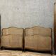 Pair of Louis XV style center beds in walnut and cane base circa 1900