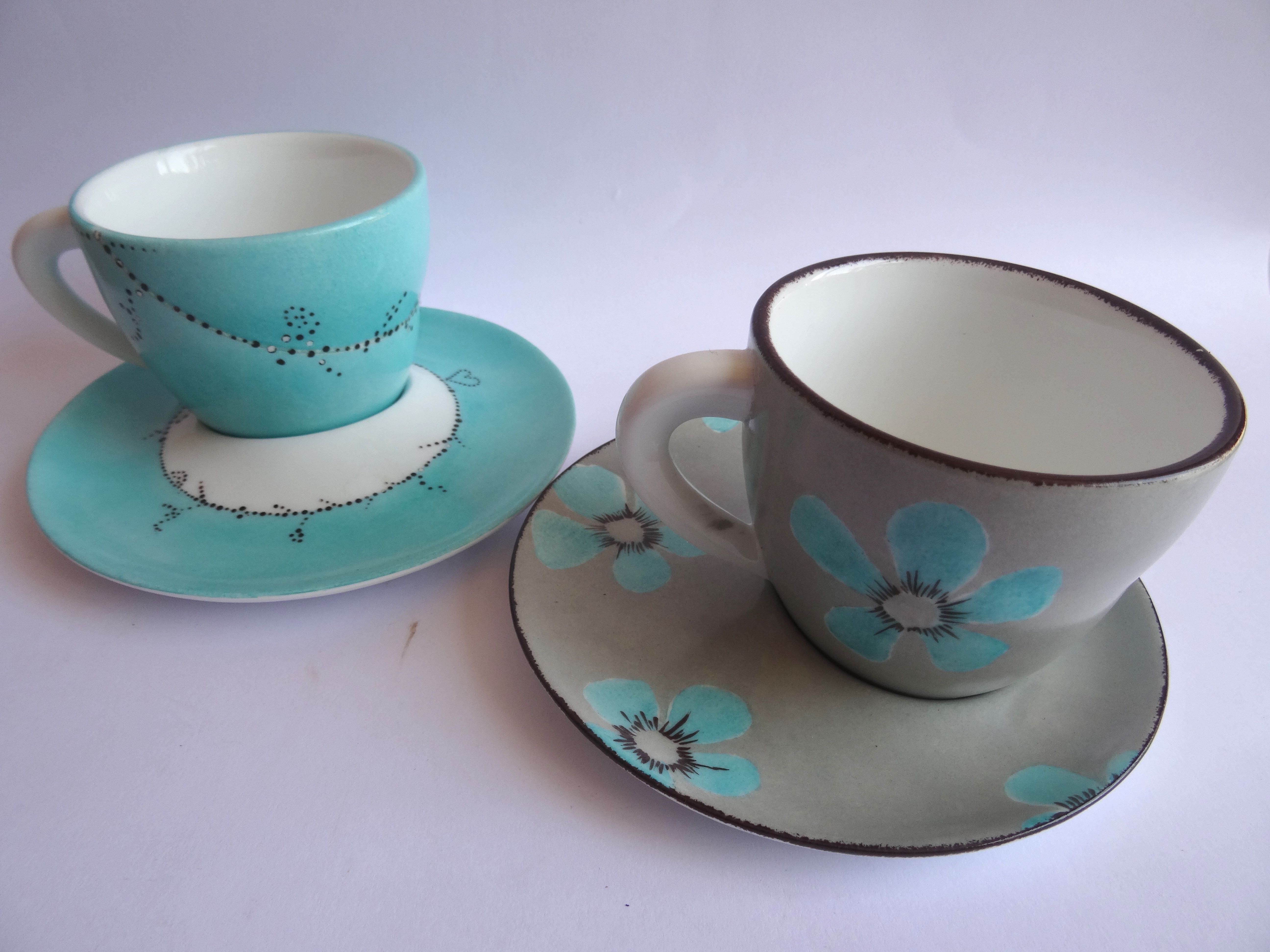 Hand-painted Agnès B. cups