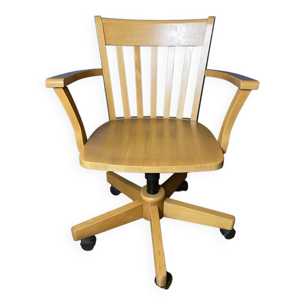 Vintage IKEA office chair Joel model solid pine Selency