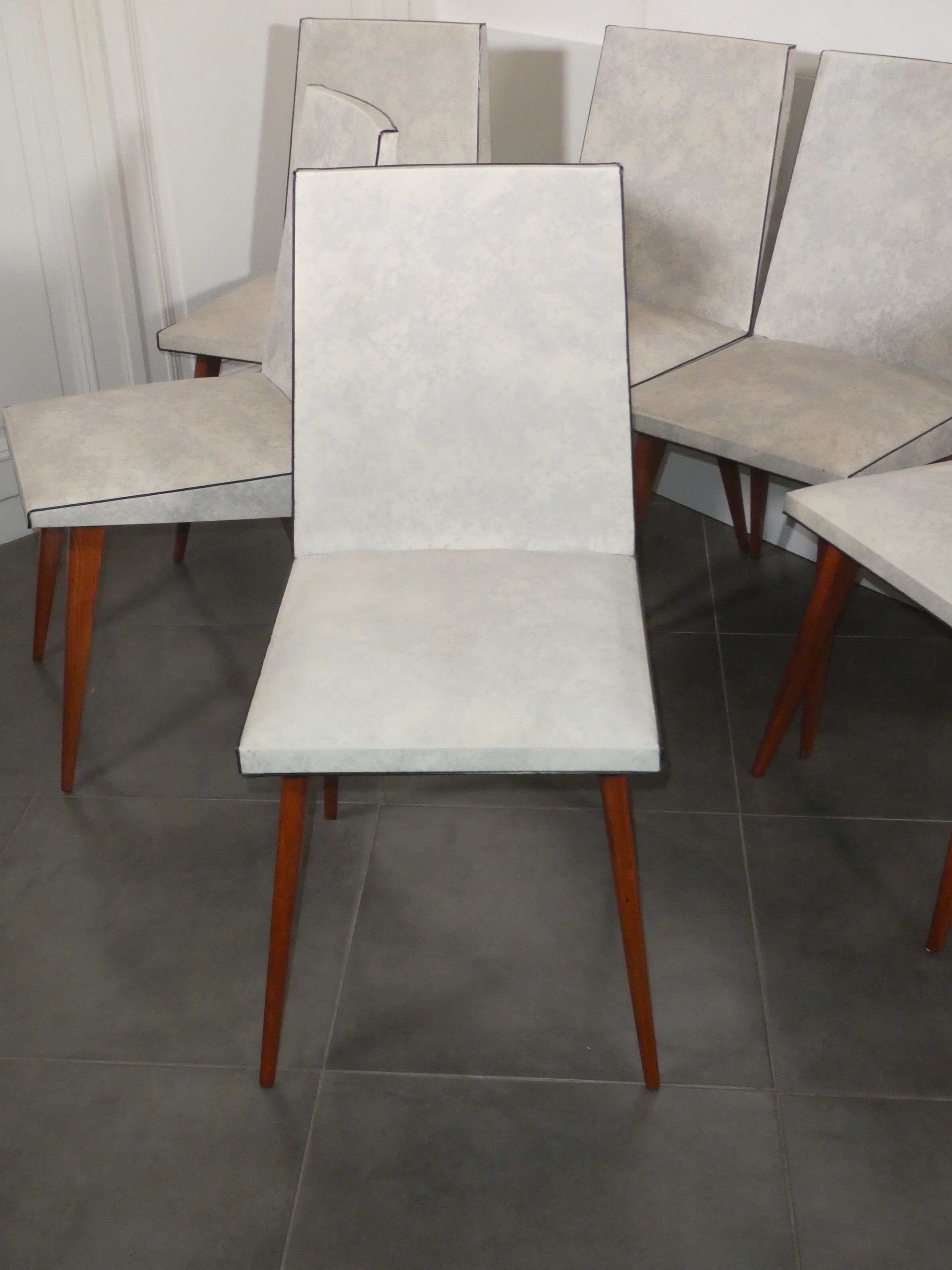 6 skaï chairs 1960