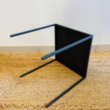 Black coffee table in raw steel Domino model Caravane brand