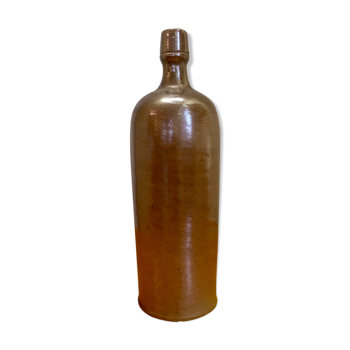 Brown glazed stoneware bottle