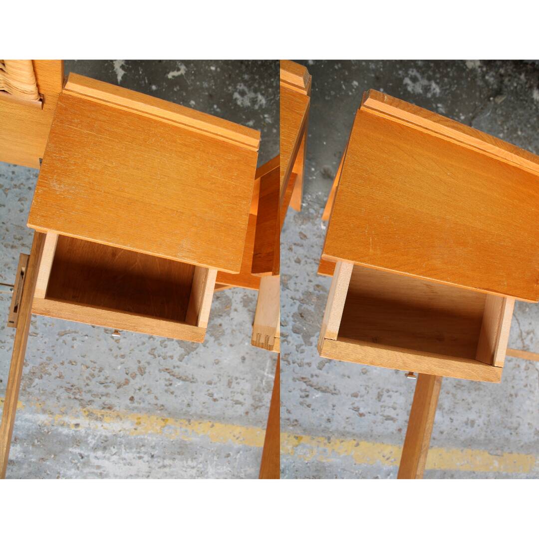 Pair of twin beds and bedside tables 1950