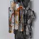 Set of 3 Brutalist Murano glass strips sconces / wall lamps Italy 1970s