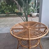 Table d'appoint italienne en bambou du milieu du siècle