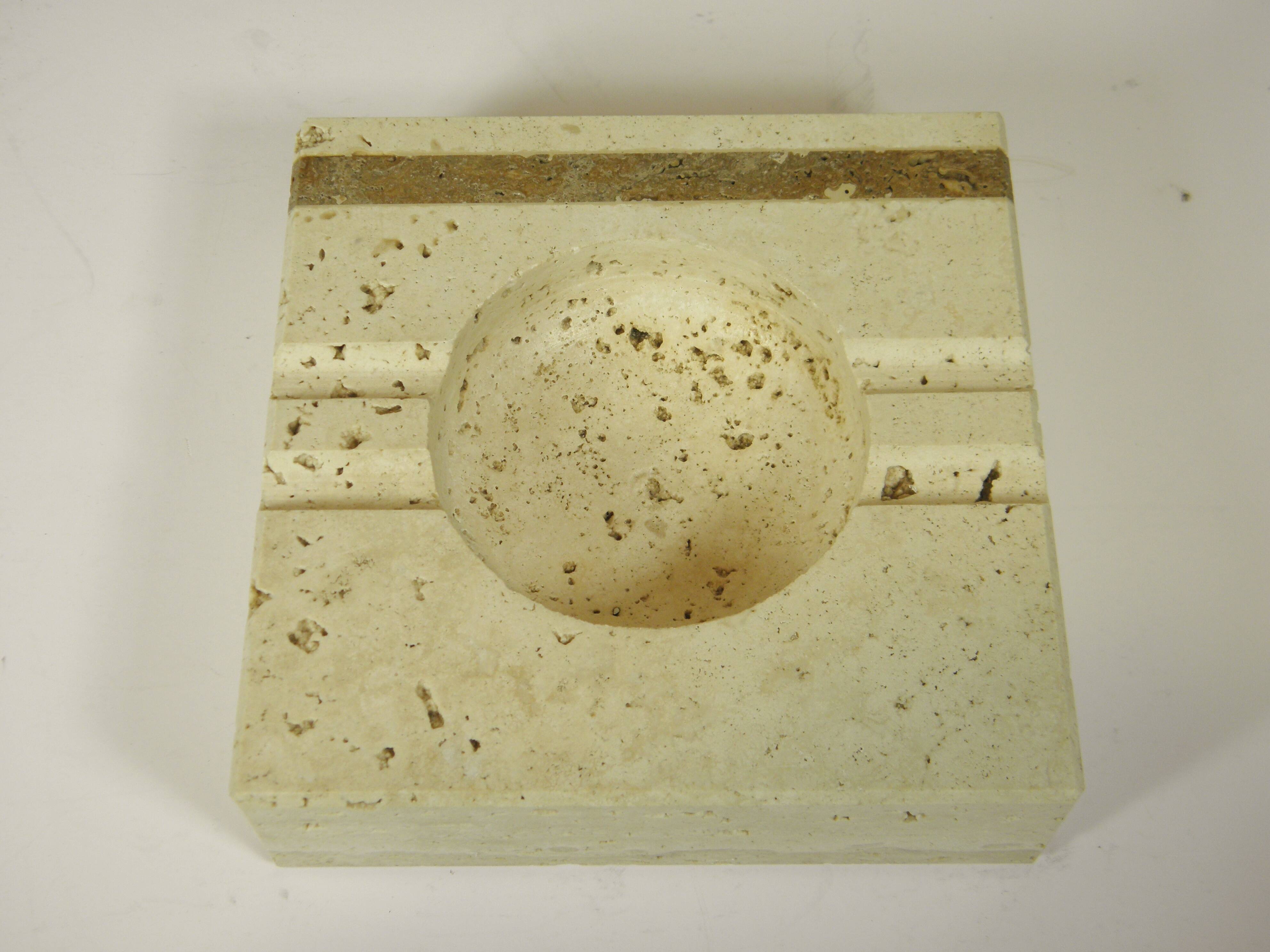 Ashtray, Tray in Travertine