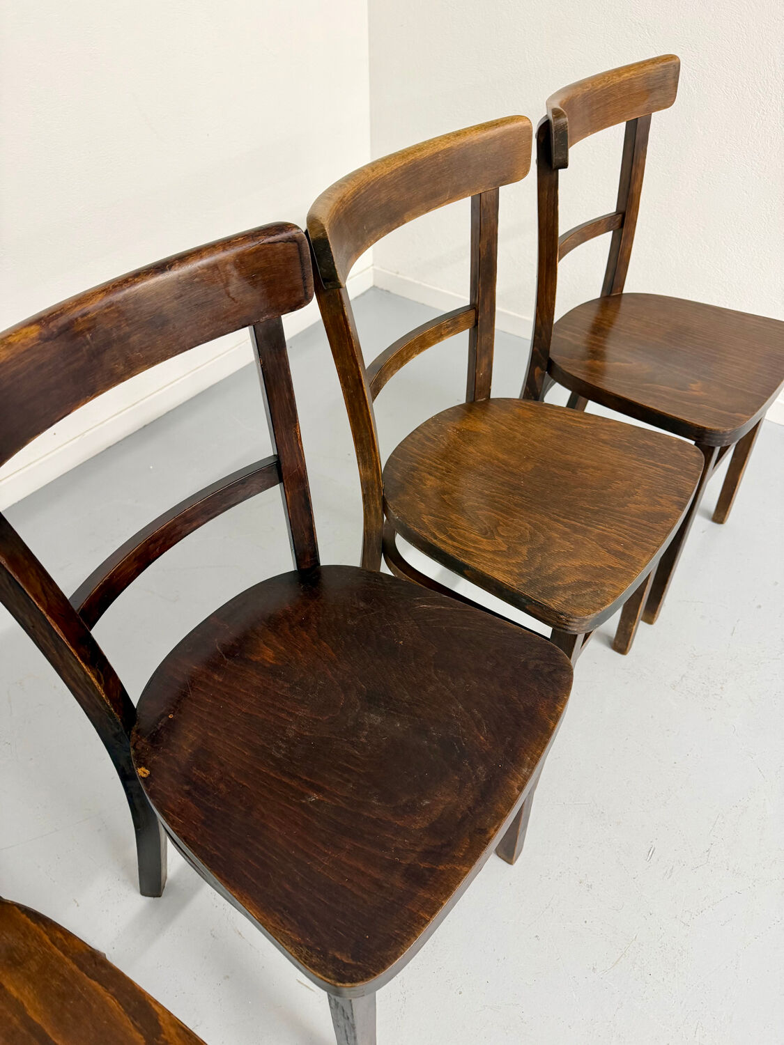 Lot de 4 chaises de bistrot thonet années 50 vintage bois