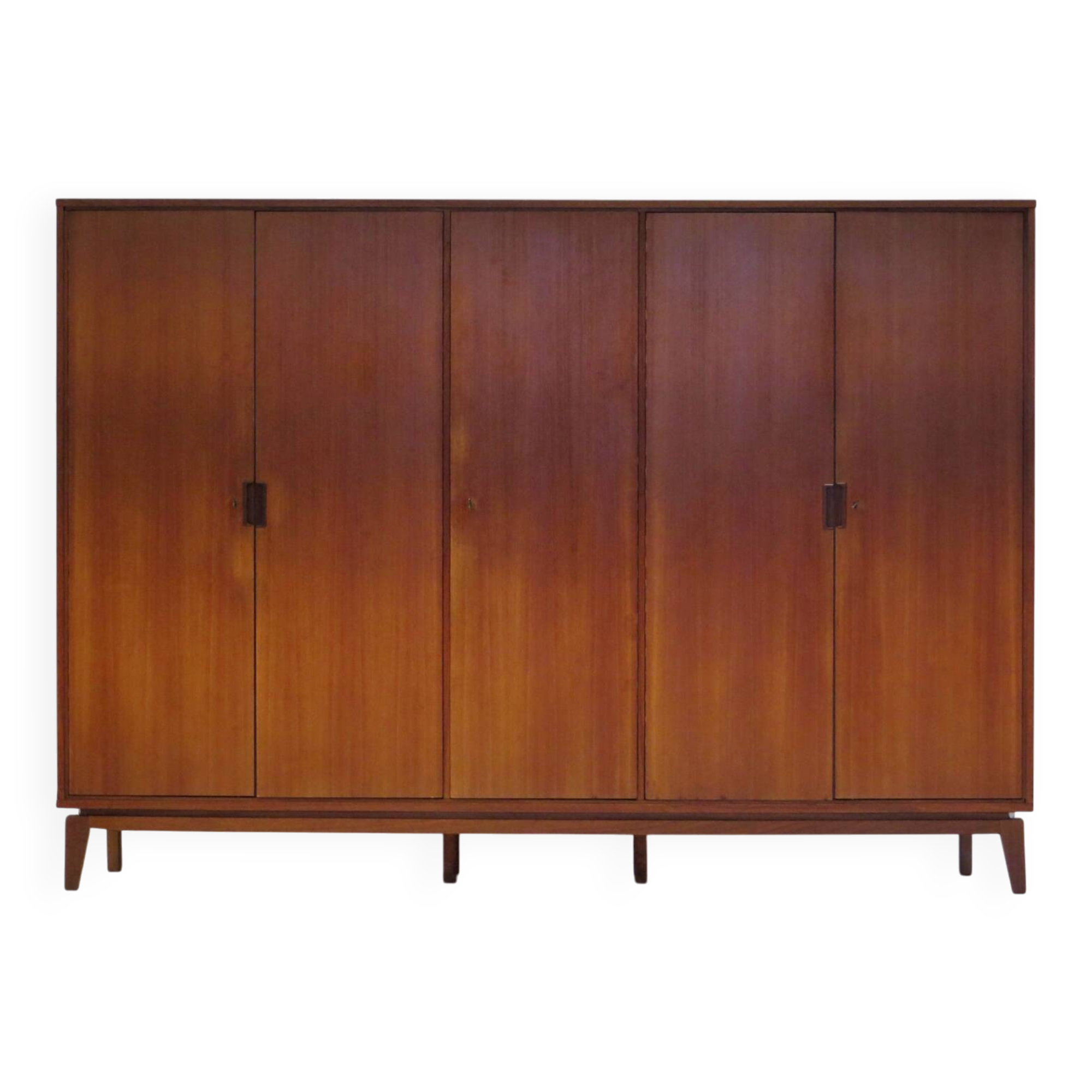 Grande armoire vintage 5 portes en teck, style moderne du milieu du siècle, années 1960