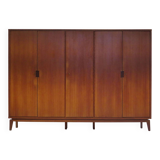 Grande armoire vintage 5 portes en teck, style moderne du milieu du siècle, années 1960