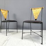 Set of 6 post modern dining chairs, 1970s