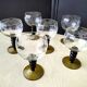 6 white wine glasses from Alsace with an engraved decoration of grape clusters.