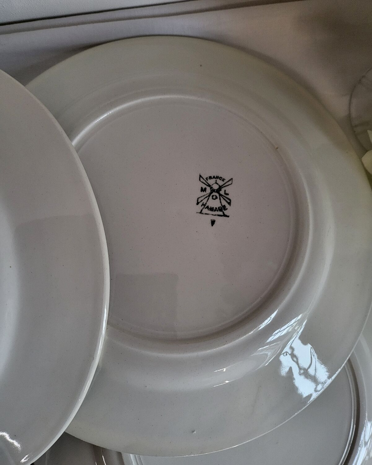 6 Flat Plates in earthenware Moulin des Loups & Hamage model Lucien