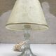 Old molded glass lamp + shade cream & gold 70s vintage