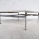 Table basse années 70' marbre et acier chromé