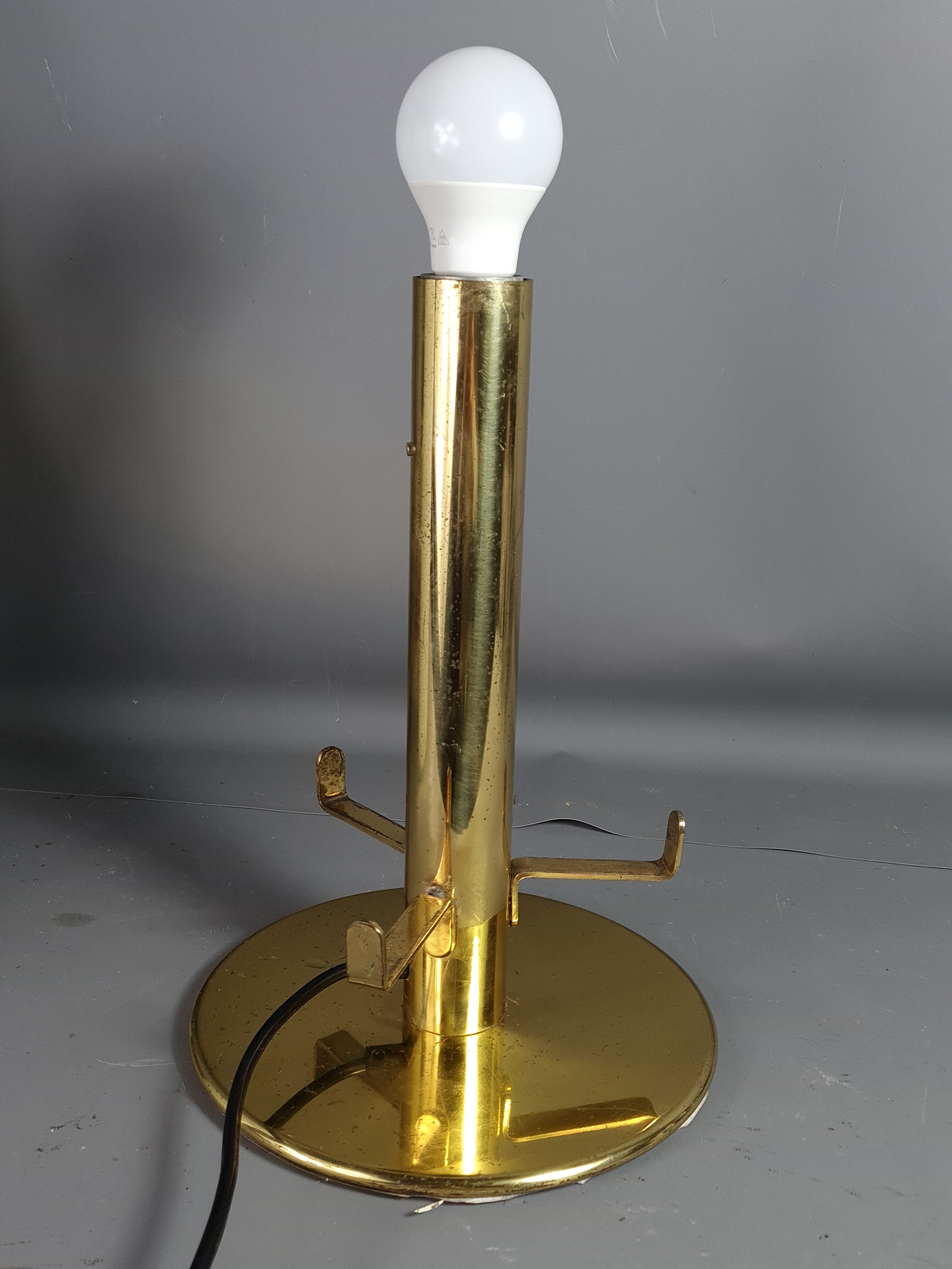Table lamp blown glass & gold metal Italy vintage 70/80s