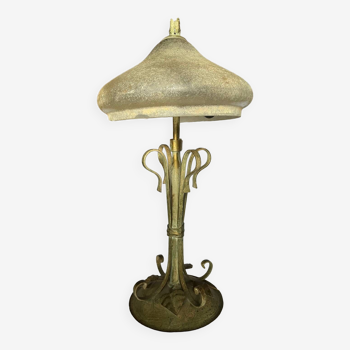 Vintage metal/glass mushroom table lamp
