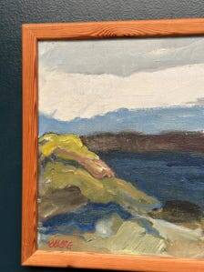 Swedish Oil on Canvas – “Landscape II” by Stig Delang –Vintage & Framed