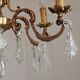 Lovely Quality Brass 6 Light Scrolled Acanthus Leaf Crystal Cage Chandelier 3626
