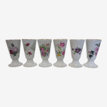 Mazagrans en porcelaine de limoges décor floral