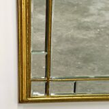 Vintage Large facet cut luxury mirror with gilded frame by Deknudt, 1980s.