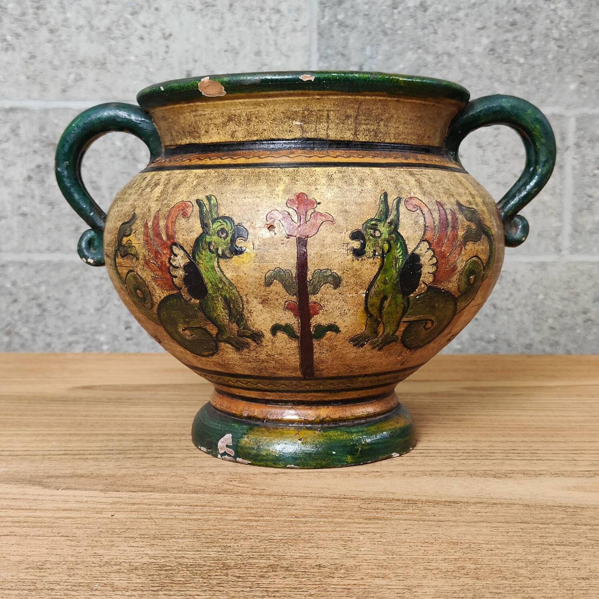 Large Italian Terracotta Vase by Dante Milani Montopoli, 1930s