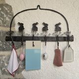 Hook "rabbits" 6 hooks in vintage wrought iron