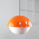 Space Age Italian Orange Plexiglass Pendant Lamp, 1970s