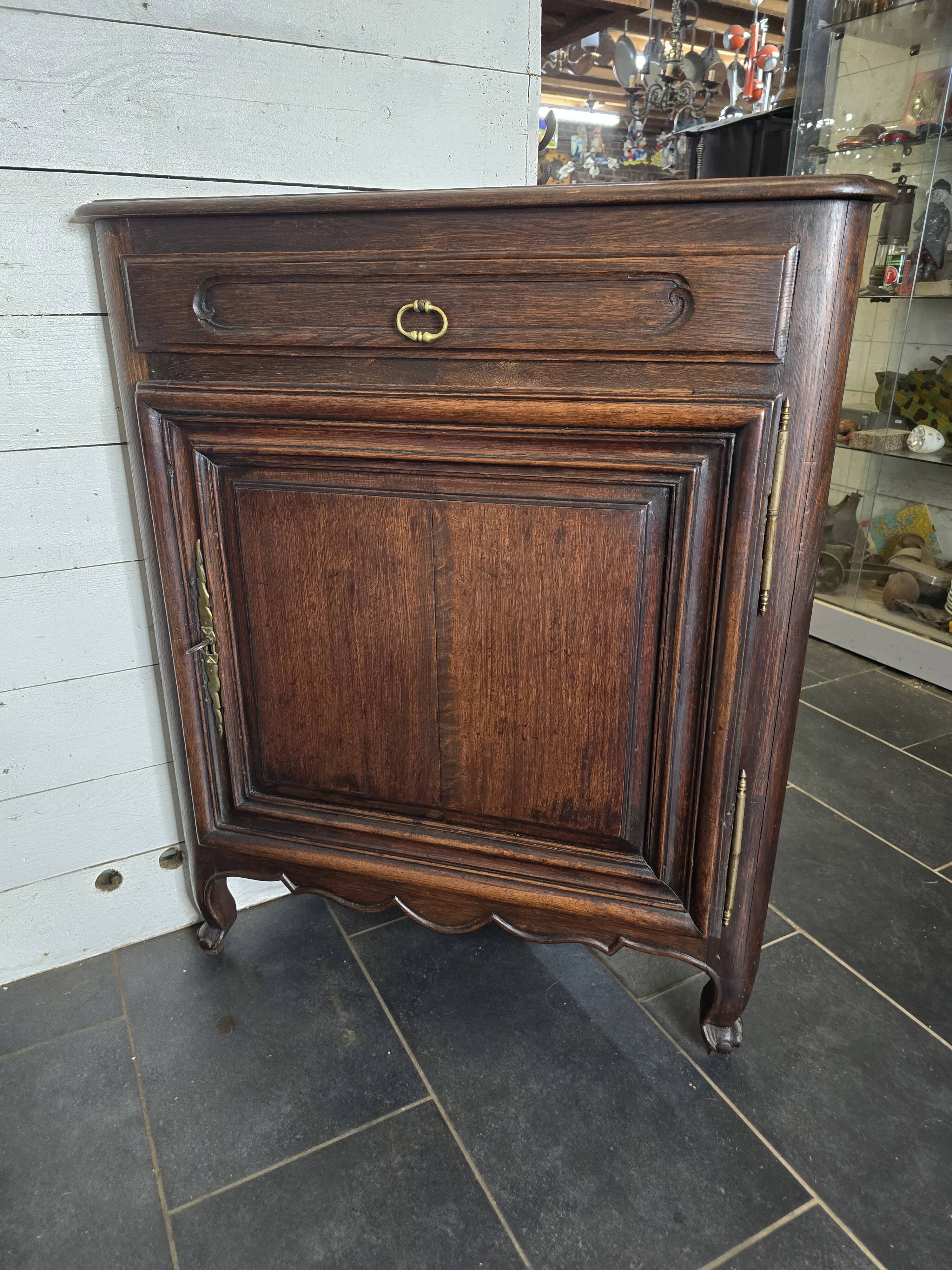 Pair of oak corner cabinets