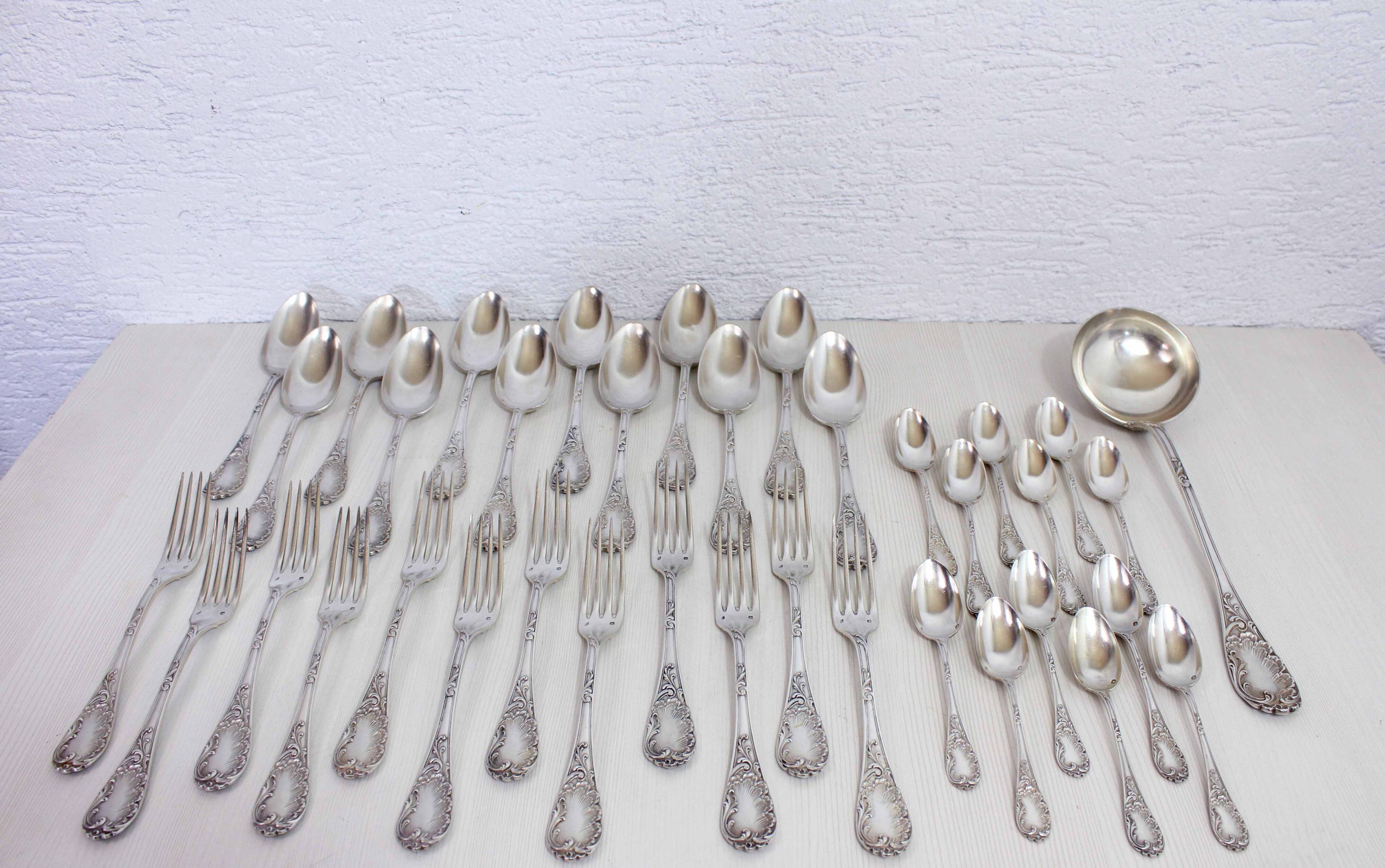 Set of 37 Emile Puiforcat cutlery in solid silver