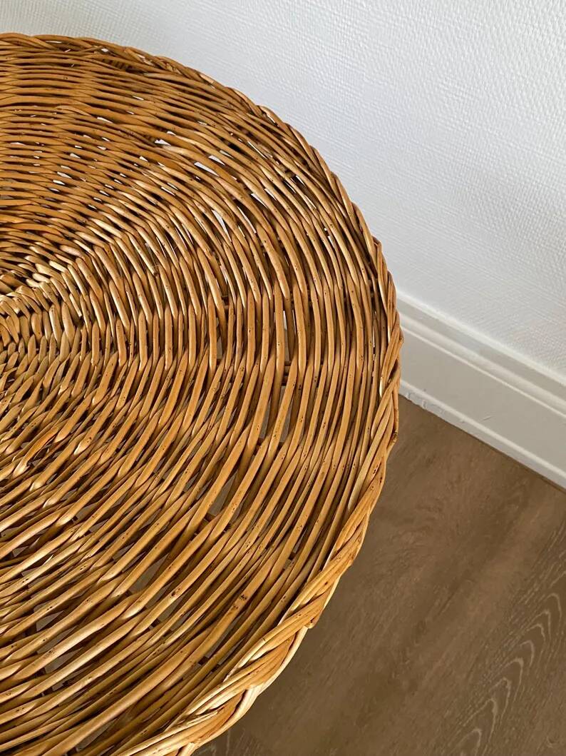 Rattan coffee table by Roberto Mango, Italy 1950s