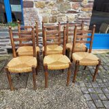 Set of 6 mulched wooden chairs