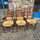 Ensemble de 6 chaises en bois paillées