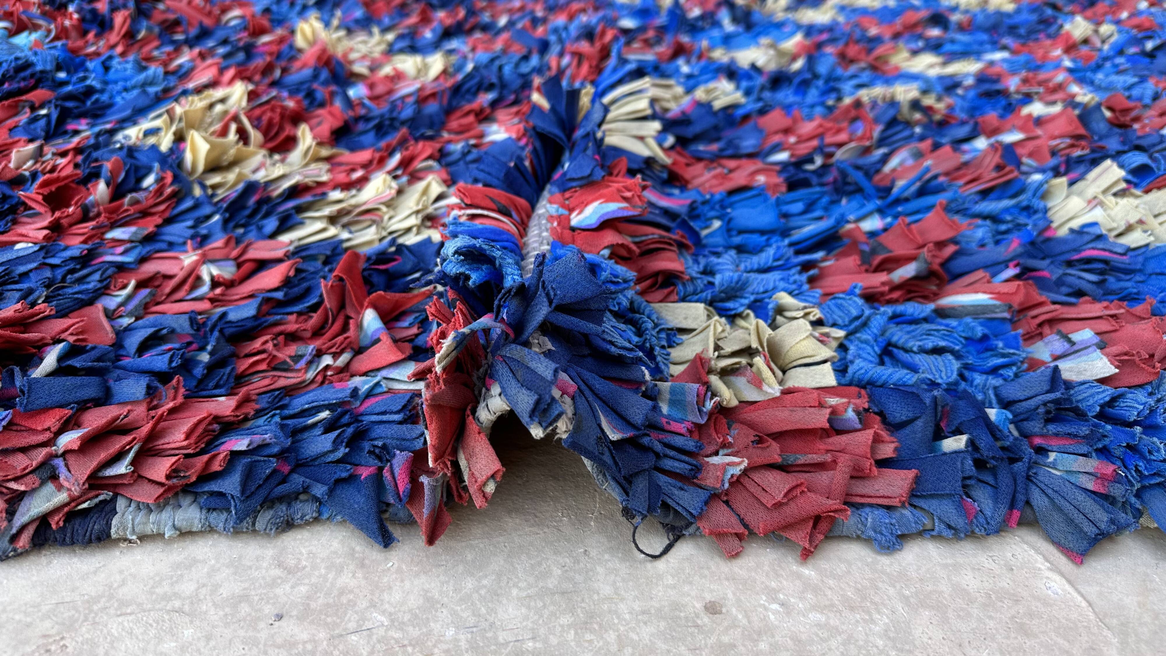 Colorful Boucherouite Moroccan rug - 86 x 152 cm