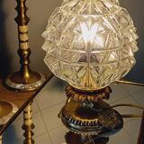 Glass globe table lamp