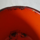 Vintage red metal pots kitchen storage