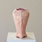 Large antique Art Nouveau majolica vase signed Salis-les-Bains