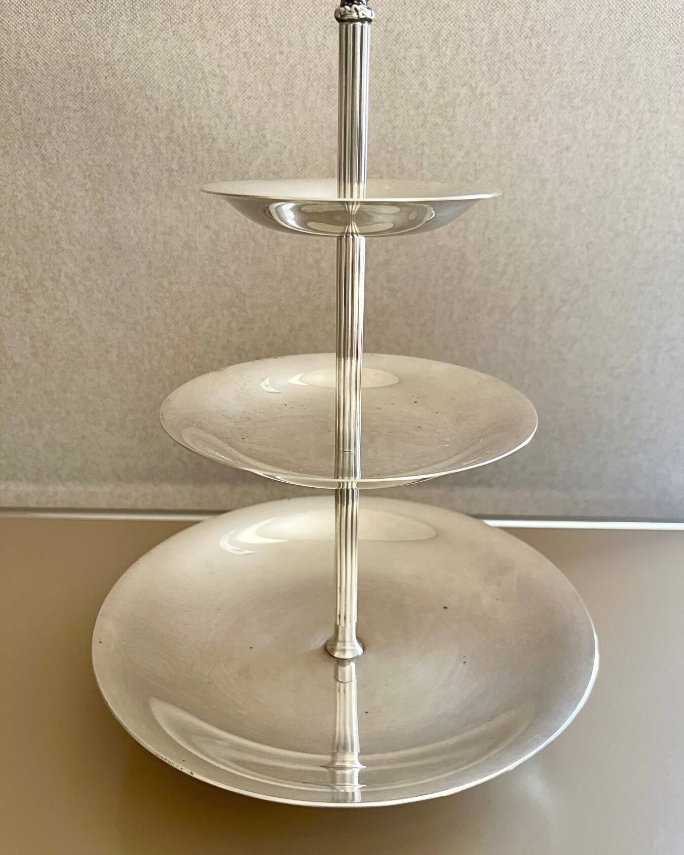Vintage silver metal display stand – 3 tiers